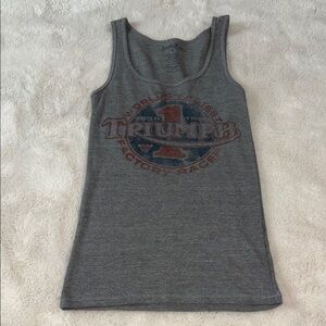 Vintage Lucky Brand Lucky Tees Tees Triumph Gray Fitted Graphic Tank Top Medium